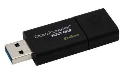 Memoria USB Kingston Technology Hi-Speed 100 G3 USB 3.0, 64 GB, USB 3.0, 40 MB/s, 10 MB/s, Negro