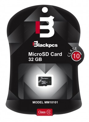 Memoria Micro SD Blackpcs Clase10, 32 GB, Negro