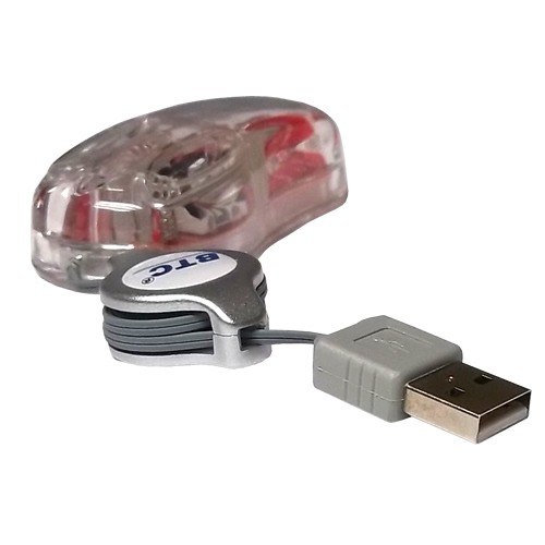 BTC MS JY310 MOUSE METAL GIFT CRYSTAL USB RETRACTABLE CABLE BOX