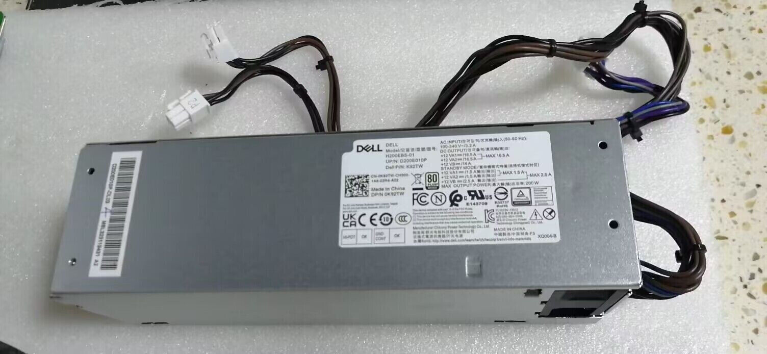 Fuente de alimentación PSU para Dell 3080, 7080, 6 pines, 200W, H200EPS-01, 52C25P, H200EBS-01, KMJP5, AC200EBS-01, K92TW, R4T90, 5TVM