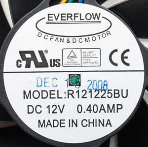 VENTILADOR DE COJINETE EVERFLOW R121225BL