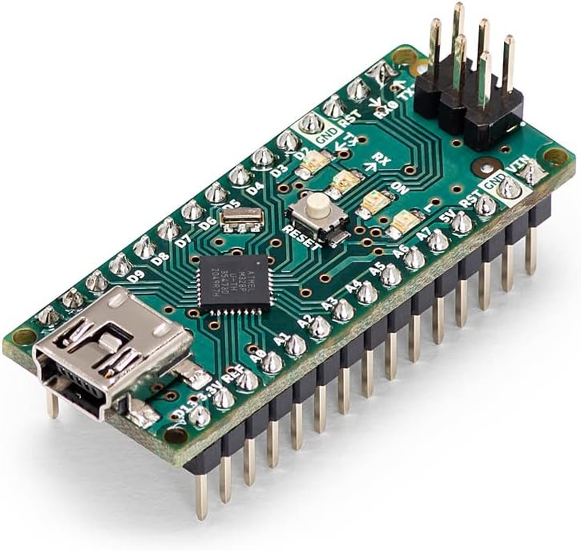 PLACA DE MICROCONTROLADOR ARDUINO NANO: COMPACT ATMEGA328 MINI-B USB A000005