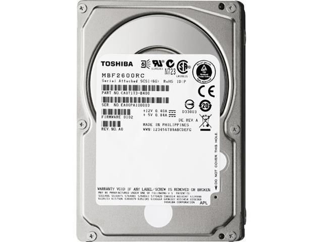 TOSHIBA MBF2600RC 600GB 10000 RPM 16MB Cache SAS 6Gb/s 2.5\" Enterprise Hard Drive ( usado )