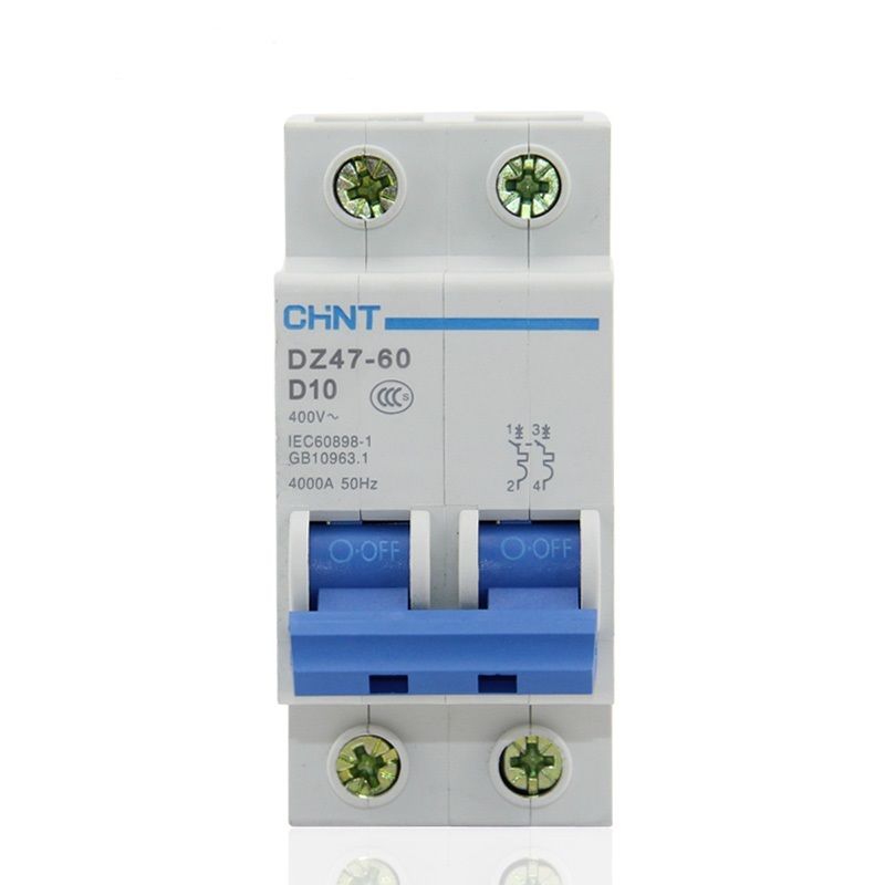 CHINT DZ47-60 D10 AC230/400V 2P 10A Rated Current 2 Pole Miniature Circuit Breaker