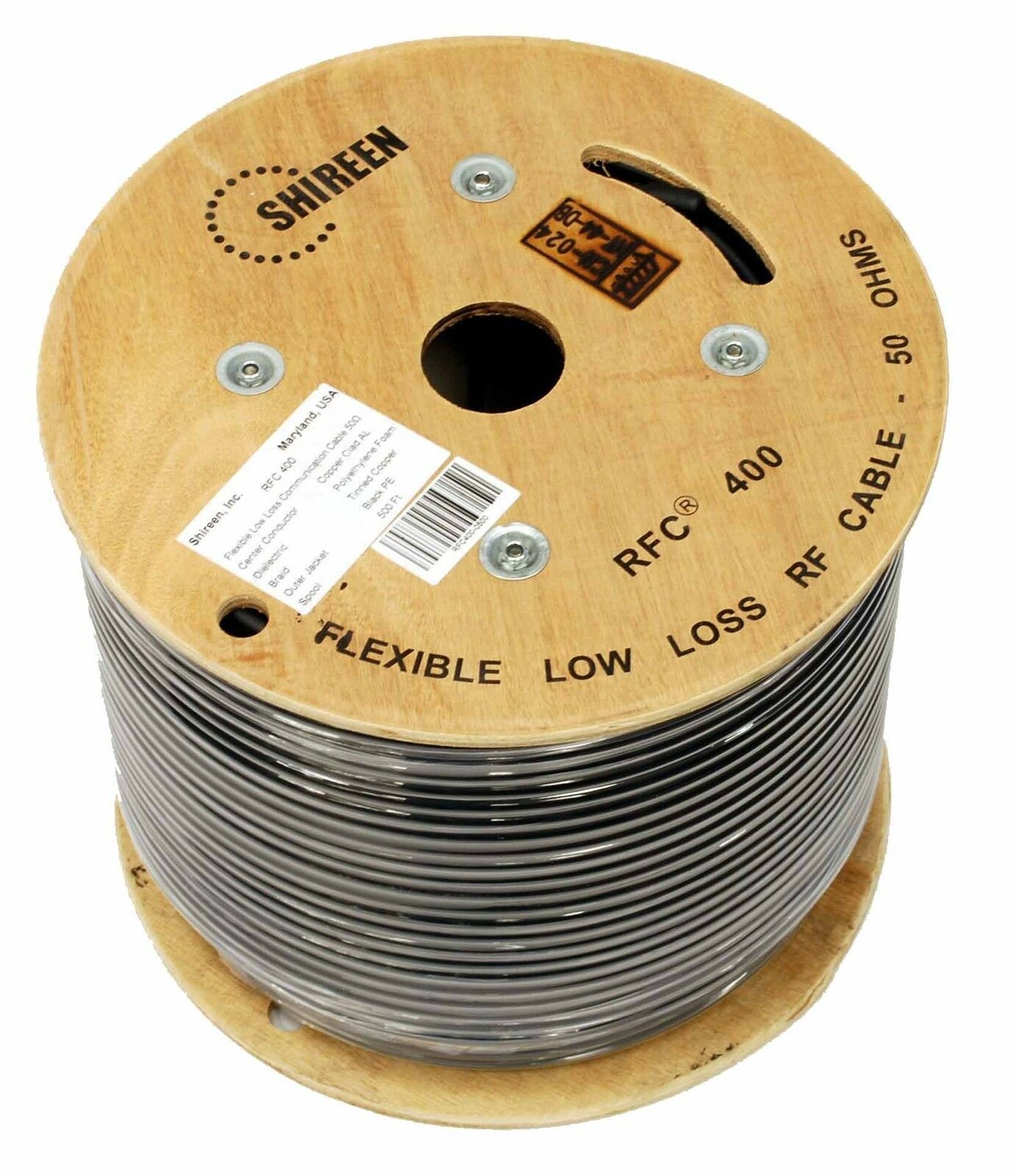 Shireen  RFC400 Flexible Low Loss RF cable 500 foot Spool reel