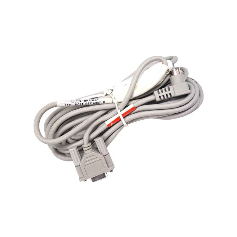 2711-NC21 - CABLE DE FUNCIONAMIENTO RS-232 PARA PANELVIEW A MICROLOGIX Y AIC +, CARCASA D DE 9 PINES A MINI DIN DE 8 PINES, 16,4 PIES (5 M)