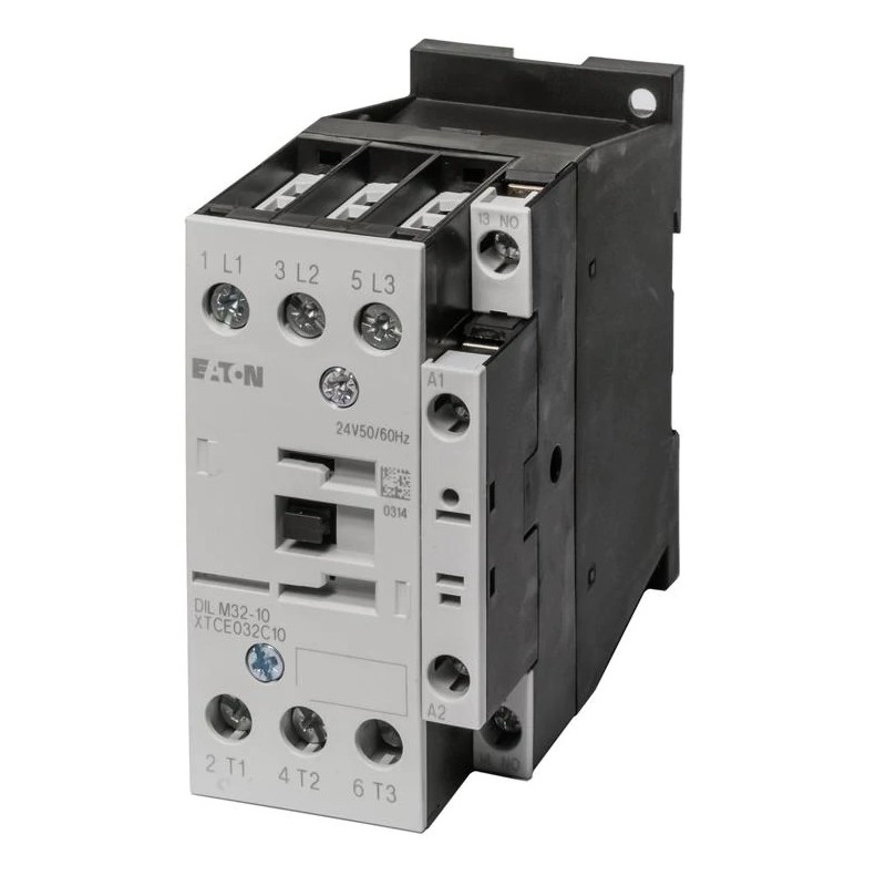 DILM32-10(24V50/60HZ) Contactor DILM, 3 polos, 380 V 400 V 15 kW, 1 N/O, 24 V 50/60 Hz, operación de CA, terminales de tornillo