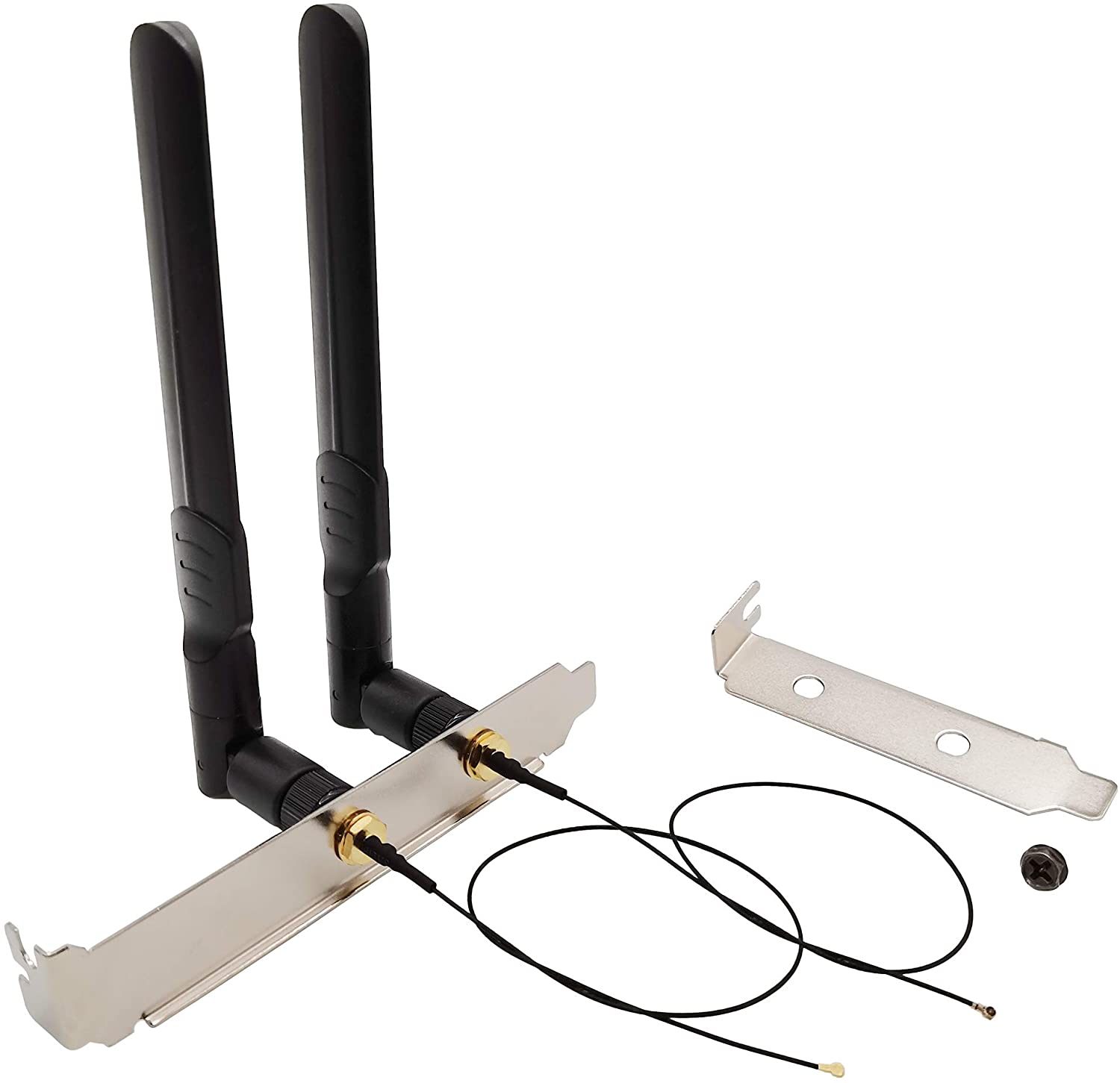 WiFi Antenna 8dBi RP-SMA Male 2.4Ghz 5.8Ghz Dual Band + 10in U.FL IPEX MHF4 to R