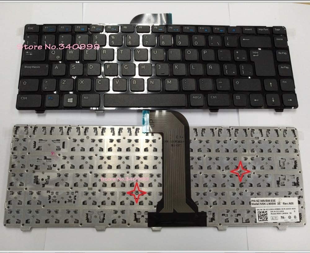 Teclado de repuesto para portátil DELL 14 3421 14R 5421 3437 5437 Vostro 2421 14 14R Latitude 3440 Teclado LA Latino Español