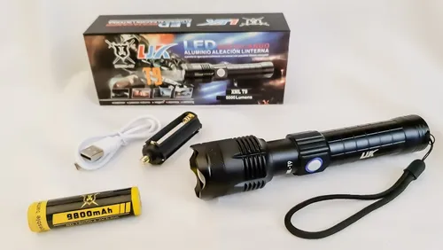 Lampara Tactica Led 5000 Lumens T9 Cargador Usb.