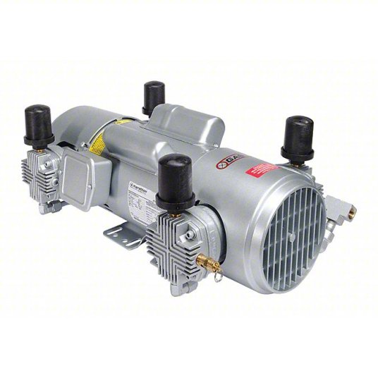 GAST Piston Air Compressor: 1.5 hp, 1 Phase, 115V AC, 100 psi Max Continuous Pressure, 9.1 cfm