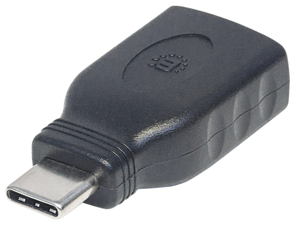 Manhattan Adaptador USB C Macho - USB A Hembra, Negro 354646