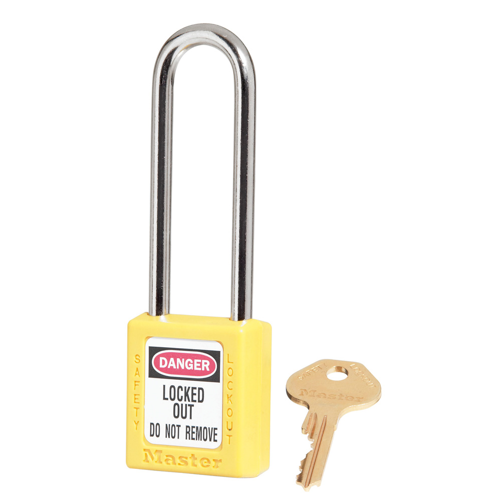 Yellow Zenex™ Thermoplastic Safety Padlock, 1-1/2in (38mm) Wide with 3in (76mm) Shackle