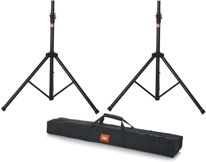 JBL BAGS   -JUEGOS DE SOPORTE DE ALTAVOZ ESTANDAR CON ALTURA AJUSTABLE Y POSTE DE DOBLE DIAMENTRO INCLUYE  (2) SOPORTES DE ALTAVOZ Y BOLSA DE TRANSPORTE  (JBLSPKSTMASET),NEGRO