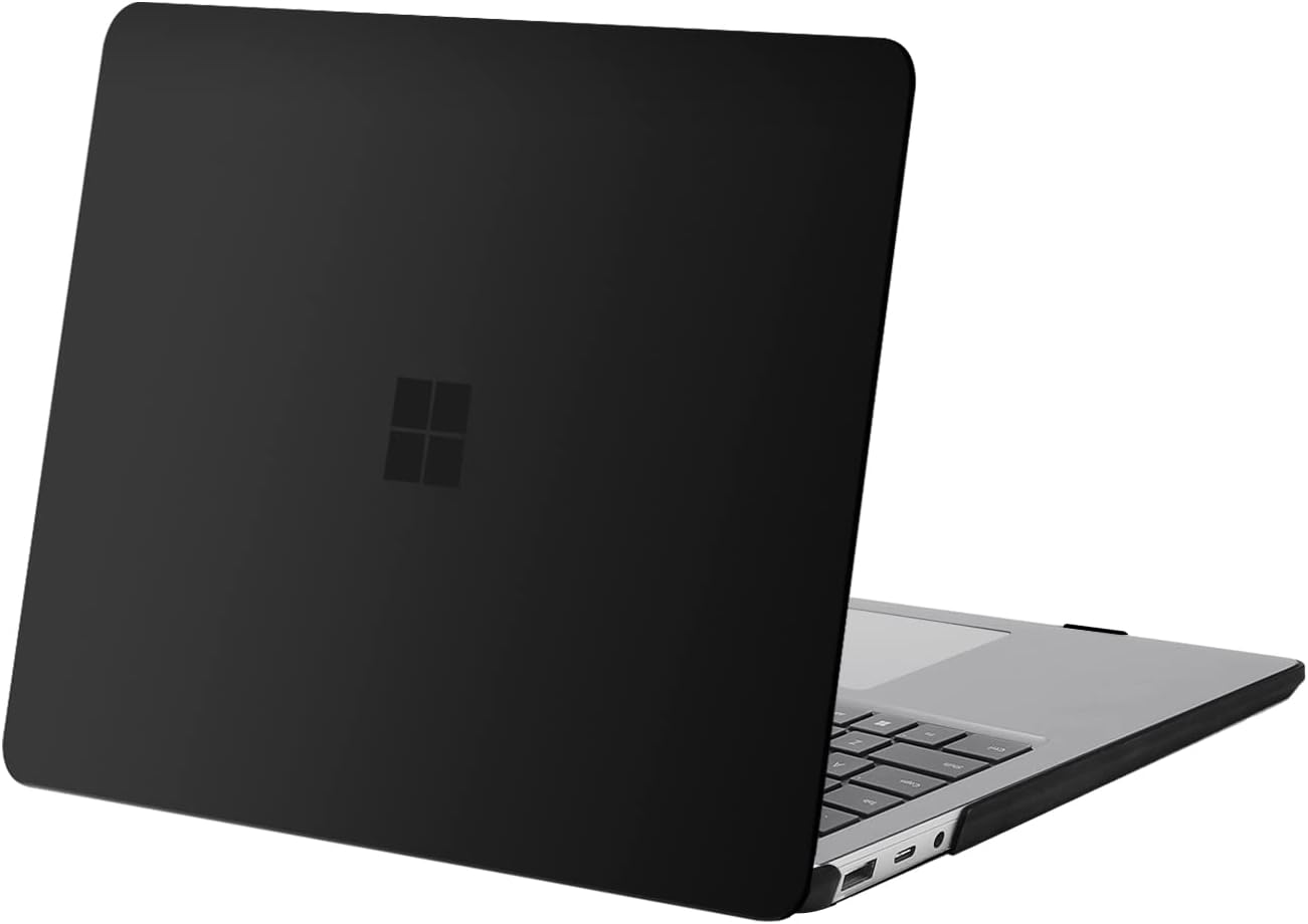 MOSISO  FUNDA DURA COMPATIBLE CON SURFACE LAPTOP 5 4 3 13.5 PULGADAS 2022 2021 2019 RELEASE CON TECLADO DE METAL (MODELOS : 1951 & 1868), PROTECTOR CARCASA RIGIDA DE PLASTICO CUBIERTA NEGRO