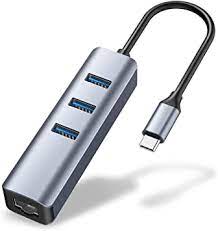 Adaptador USB a Ethernet, uni 3 puertos USB 3.0 Ethernet Hub con RJ45 1 Gbps Gigabit Ethernet Adapter