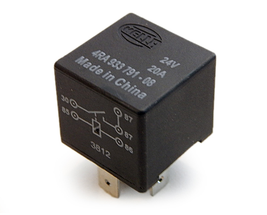 HELLA 24 Volt 20A SPST D87 Relay 4RA-933-791-08