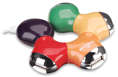 HUB USB V2.0  4 Ptos "Flor Multicolor"