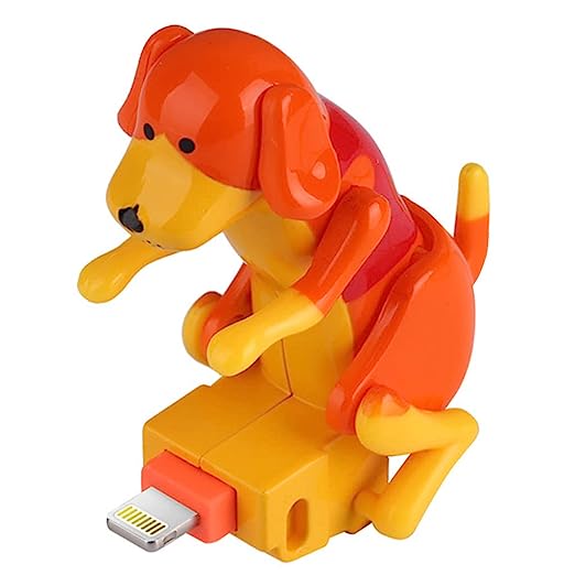 Teursa Divertido cable de carga para perro, cable de carga USB de 4 pies para teléfono (cable Lightning, naranja)