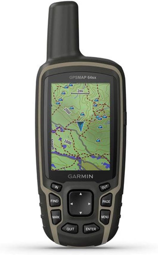 GARMIN GPSMAP 64SX, HANDHELD GPS WITH ALTIMETER AND COMPASS, PRELOADED WITH TOPOACTIVE MAPS, BLACK/TAN