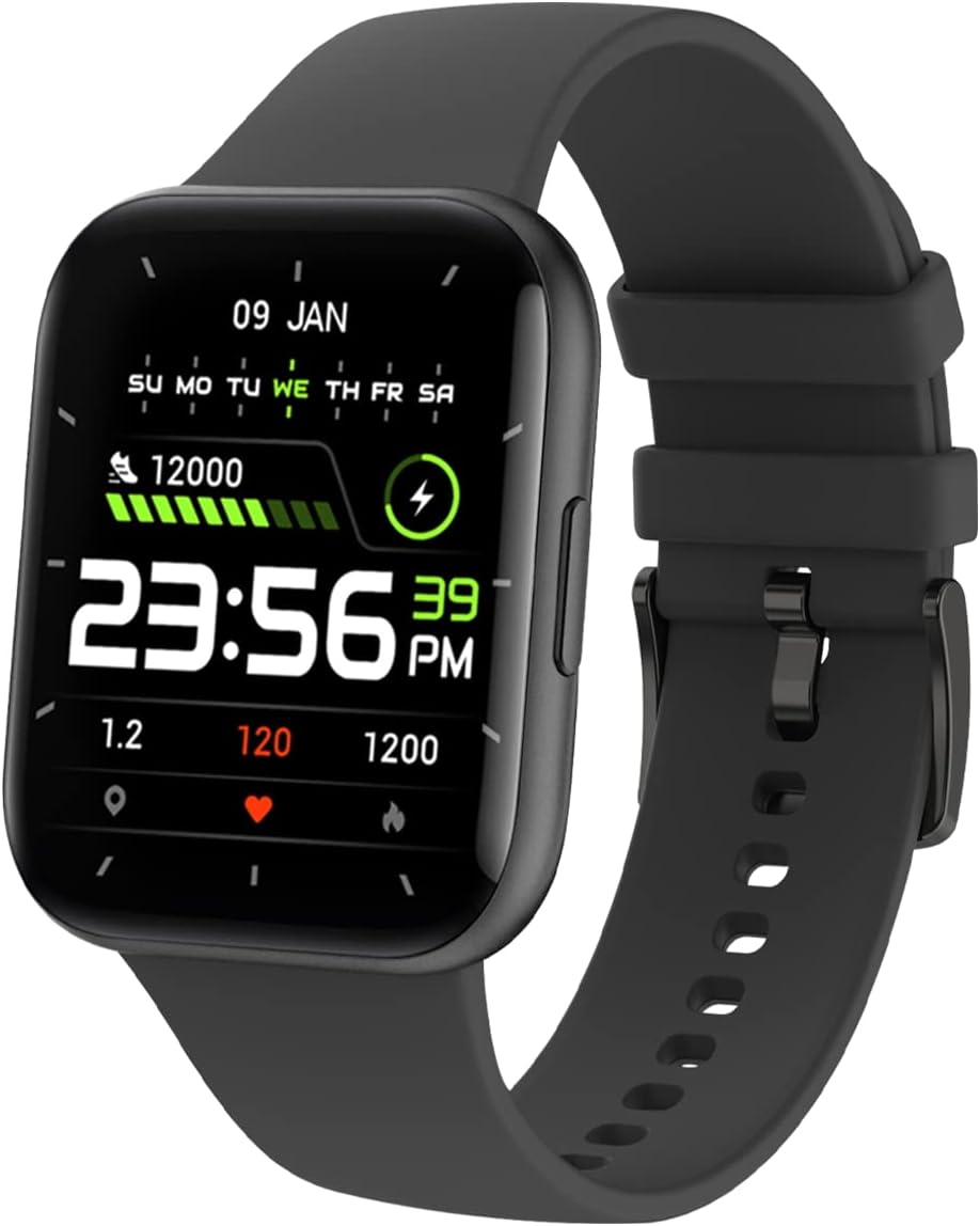 SMARTWATCH RELOJ INTELIGENTE, SALANDENS 1.72  HOMBRE MUJER PULSERA INTELIGENTE, PANTALLA TÁCTIL COMPLETA. IMPERMEABLE IP68, CON PULSO METRO Y PRESIÓN ARTERIAL , MONITOR DE CALORÍAS, SUEÑO, PODÓMETRO. NEGRO