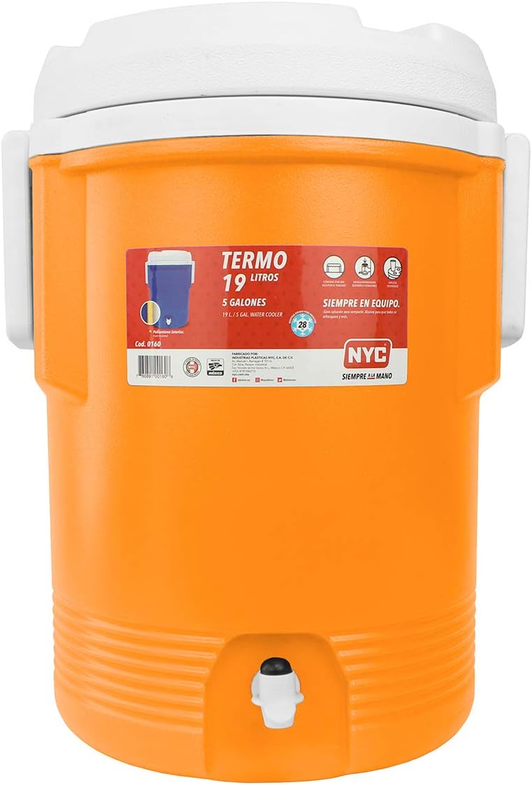 NYC TERMO 5 GAL. 19 L IDEAL PARA ALMACENAR BEBIDAS FRÍAS Y CALIENTES