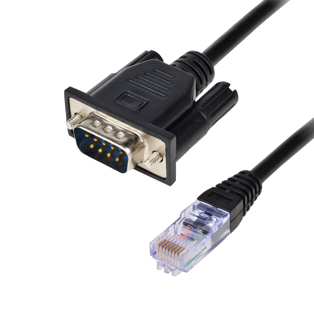 LFHUKEJI RJ45 A RS232, PUERTO SERIE DB9 DE 9 PINES MACHO A RJ45 HEMBRA CAT5 ETHERNET LAN CONSOLE 3.3 PIES