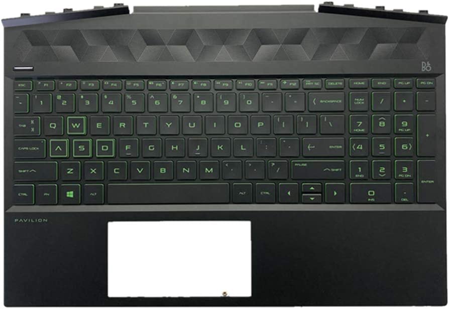 Repuesto para HP Gaming Pavilion 15-DK 15-DK0126TX TPN-C141 funda superior para laptop reposamuñecas verde retroiluminado pieza de montaje de teclado L57593-001 AP2K8000310