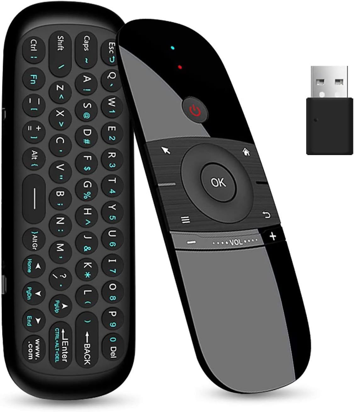 WeChip W1 - mouse universal para TV, teclado inalámbrico, 2.4 GHz, conexión de aire, para Android TV Box/PC/Smart TV/proyector/HTPC/PC todo en uno (w1)