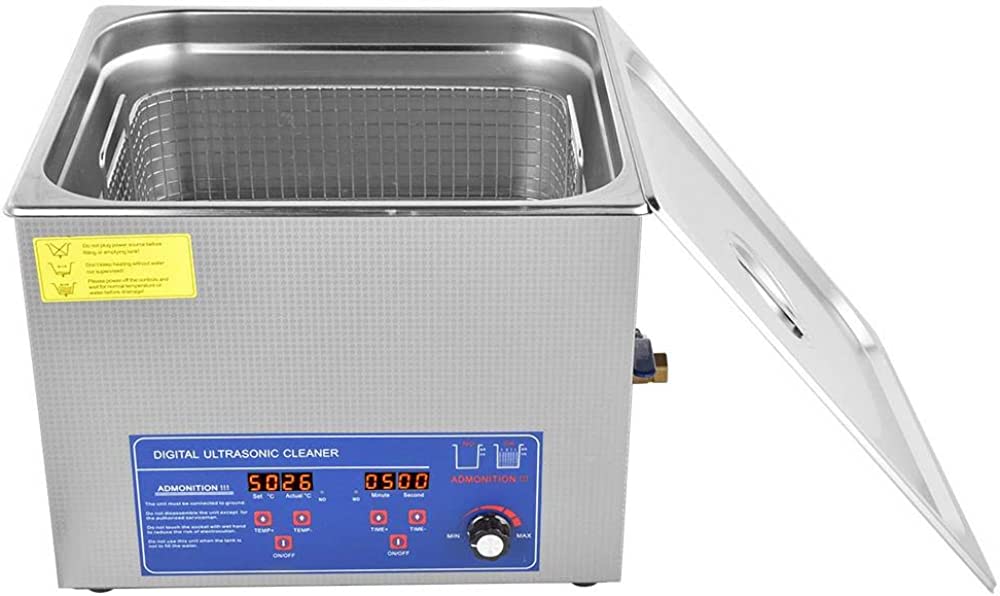 Limpiador ultrasónico de 15 L, lavadora ultrasónica digital de 40 KHz, limpiador ultrasónico de joyería, limpiador ultrasónico de temperatura ajustable (EE. UU.)