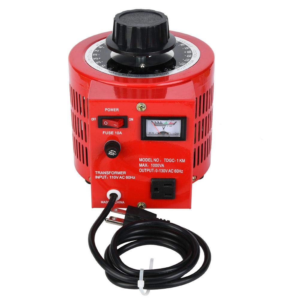 Regulador de voltaje de CA 110V, salida 0~130V 10A Fuente de alimentación de transformador variable monofásica automática, para aplicaciones de iluminación de video de película de Science Labs.