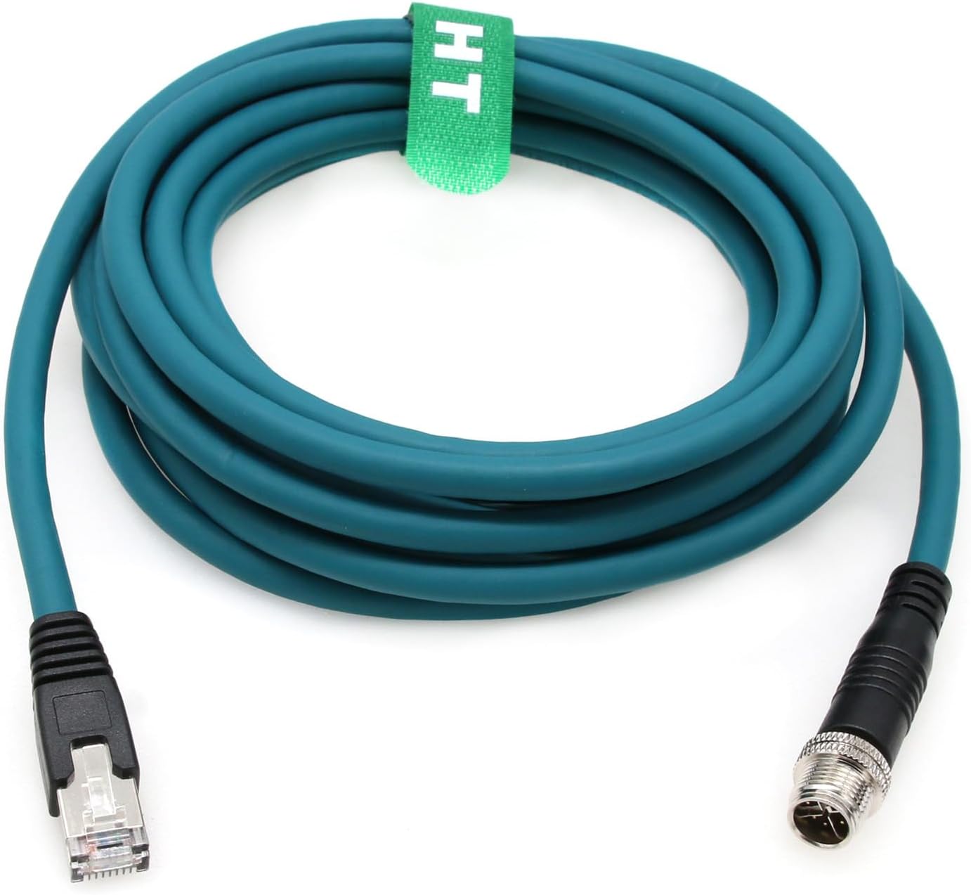 HANGTON M12 CABLE ETHERNET RJ45 CAT-7E DE 8 PINES CODIFICADO POR X PARA SENSOR DE CÁMARA INDUSTRIAL BASLER COGNEX IS2000 7000 8000 (20 METROS)