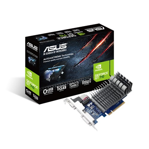 ASUS VC 710-1-SL-BRK, NVIDIA GEFORC GT 710, PCI EXPRESS 2.0, OPEN GL 4.4, DDR3 1GB, MULTI VIEW D-SUB/DVI-D (DUAL LINK)/HDMI