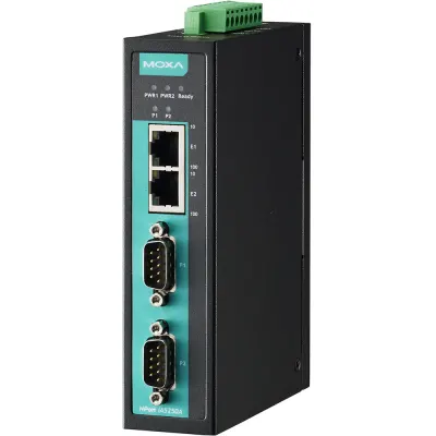 Moxa NPort IA5250AI Servidor de Dispositivo Industrial,2 Aislamiento Serie RS-232/422/485,2kV,2 10/100,0-60C