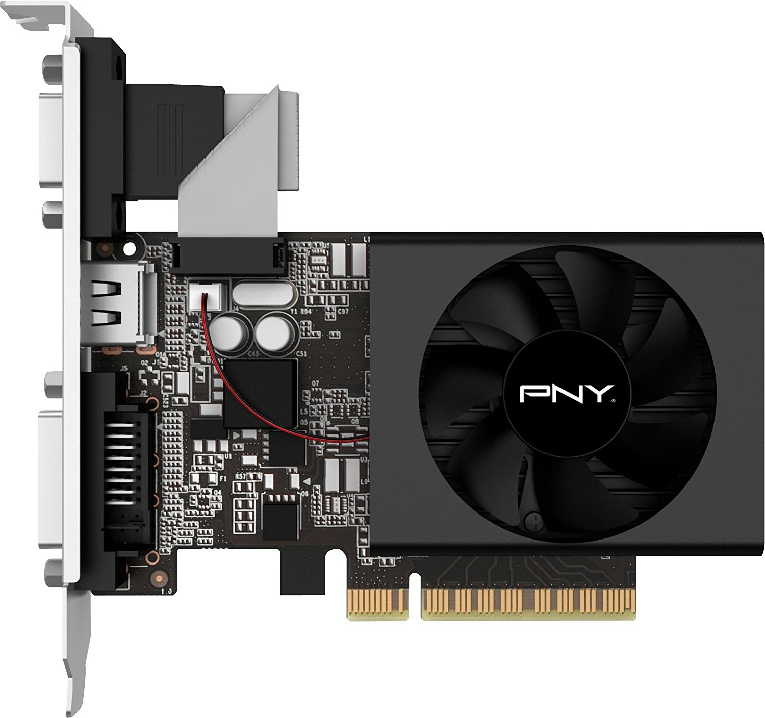 PNY NVIDIA GeFORCE GT 710 2GB DDR3 VGA/DVI/HDMI TARJETA DE VIDEO PCI-EXPRESS DE BAJO PERFIL