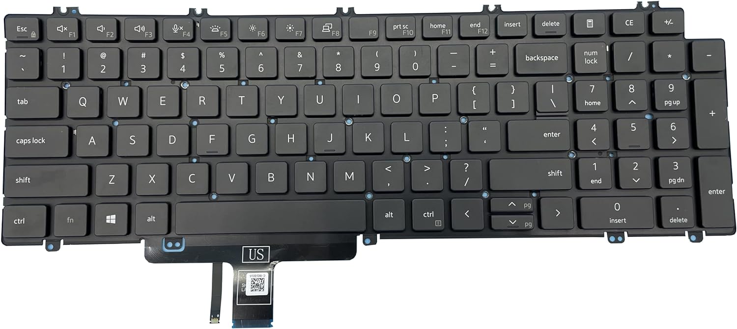 TECLADO LATINO EN ESPAÑOL PARA DELL LATITUDE 5520 5521 2021 3561 NEGRO SIN RETROILUMINACIÓN