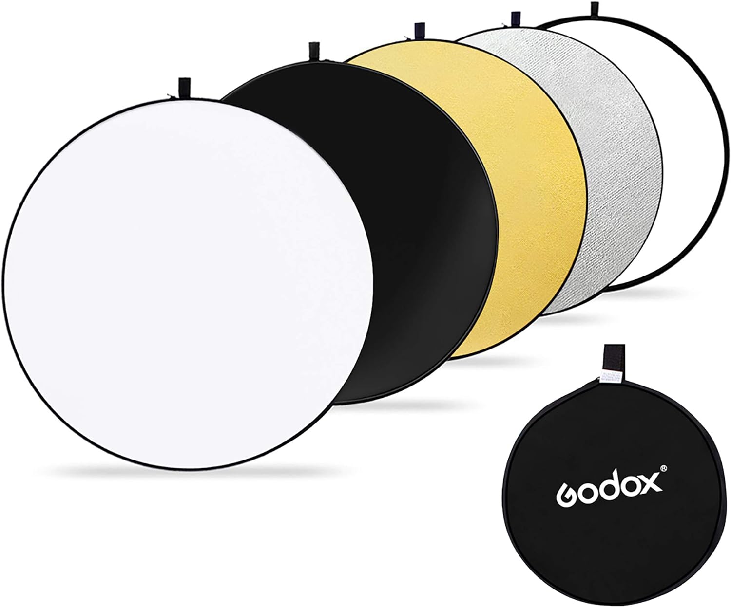 GODOX - Reflector de luz de disco redondo portátil de 80 cm, plegable, con bolsa para estudio y fotografía, color dorado, plateado, negro, blanco, translúcido.