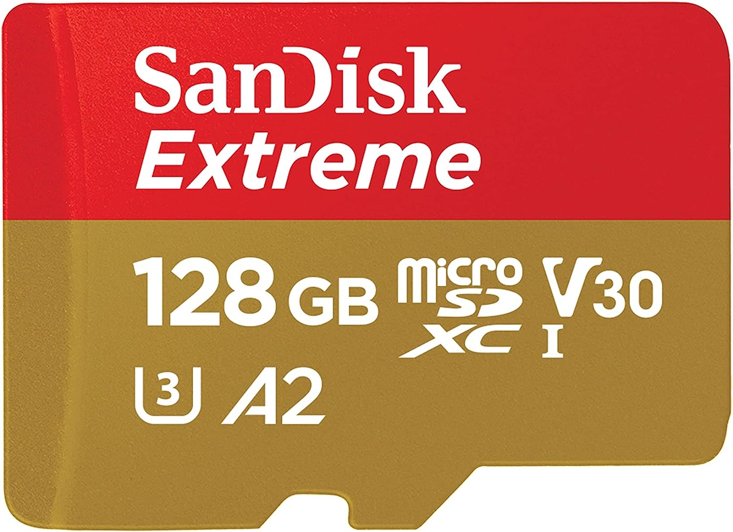 UiiWout SanDisk 128GB Extreme microSDXC UHS-I Memory Card with Adapter - C10, U3, V30, 4K, 5K, A2, Micro SD Card - SDSQXAA-128G-GN6MA