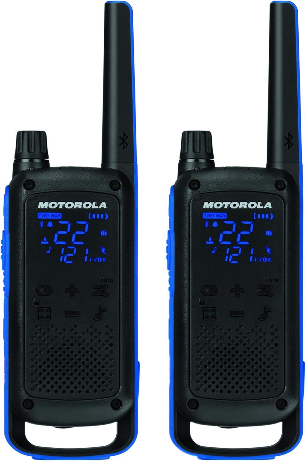 MOTOROLA TALKABOUT T800 RADIOS BIDIRECCIONALES, PAQUETE DE 2, NEGRO/AZUL