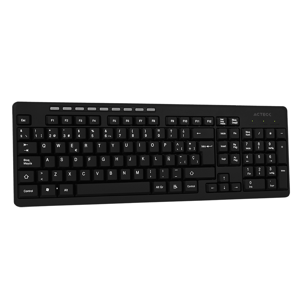 TECLADO ACTECK AC-913973, INALAMBRICO, NEGRO