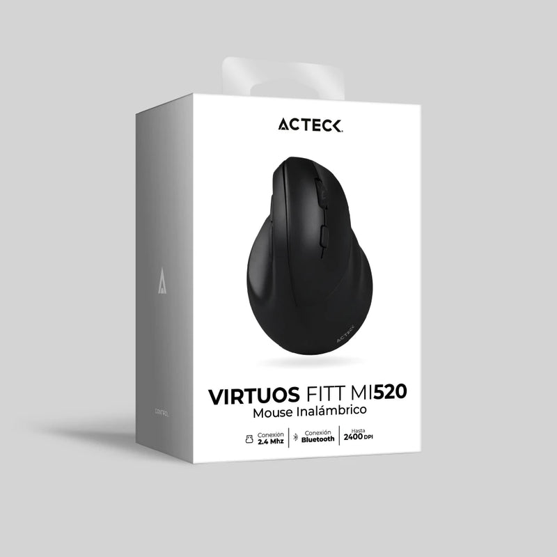 Mouse Inalámbrico Vertical VIRTUOS FITT PRO MI520 ACTECK Advanced Series