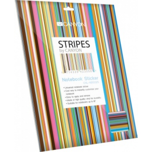 Universal notebook lid sticker with colorful stripes pattern