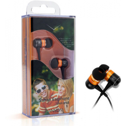 Ear bud style headphones with enhanced silicone fittings(Orange)