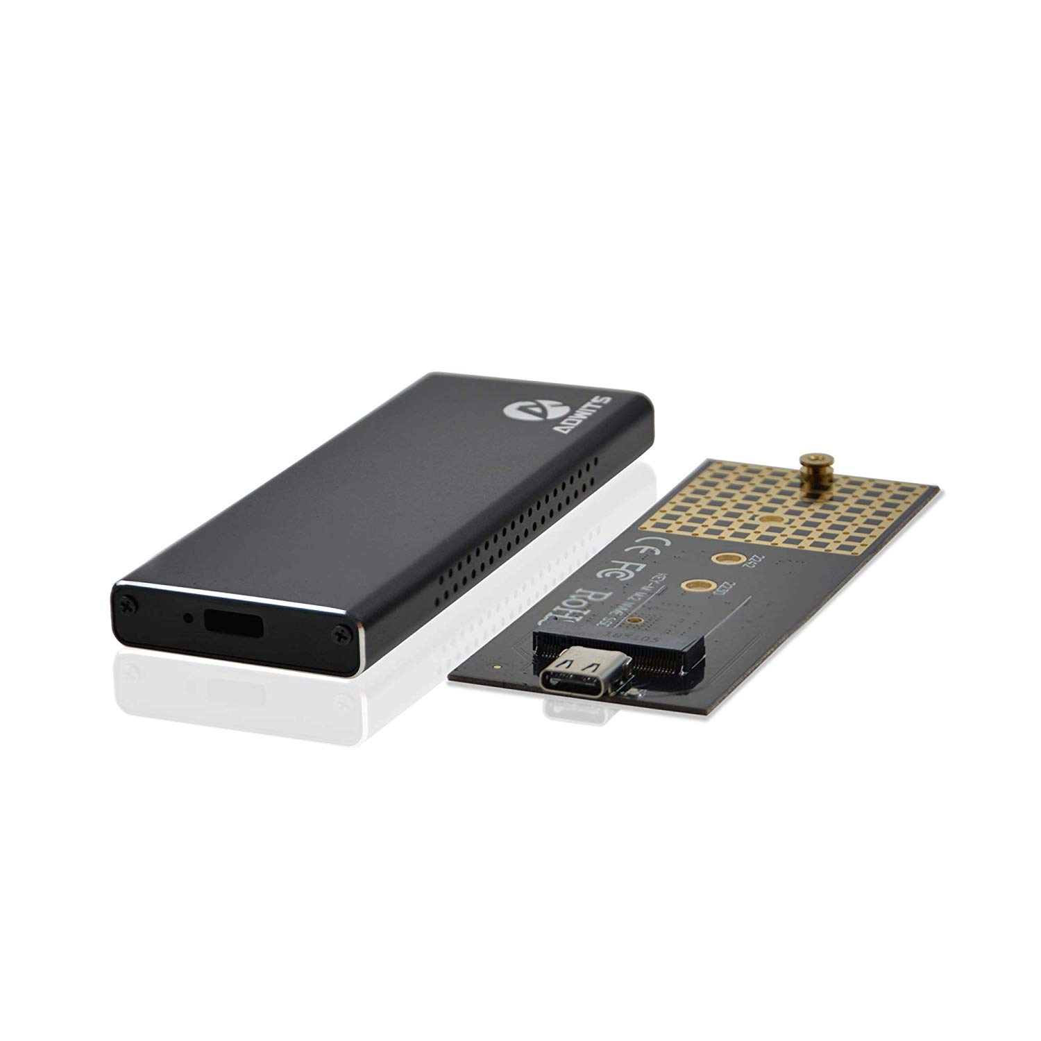 A ADWITS USB 3.1 UASP Type-C a NVMe M.2 Adaptador SSD PCIe de Alto Rendimiento, Estuche portátil HDD para Samsung, Kingston, ADATA, DREVO y más