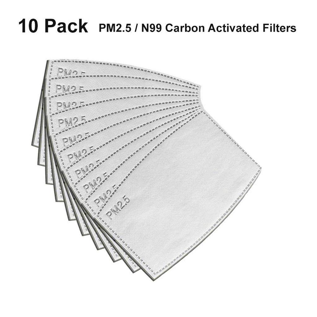 Mascarilla con filtro de carbon activado PM2.5 (Paquete 10 pz)