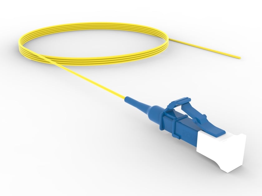 Commscope FBWLCUC11JXF005 | TeraSPEED LC to Unconnectorized, Fiber Pigtail, 0.9 mm SBJ | No breakouts | Jacket Color - Yellow | Cord Length - 5 Ft