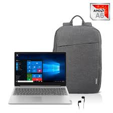 LAPTOP LENOVO IDEAPAD S145 / AMD A6 / 15.6 PULG. / 1TB / 4GB RAM / GRIS / BUNDLE CON MOCHILA LENOVO Y AUDÍFONOS