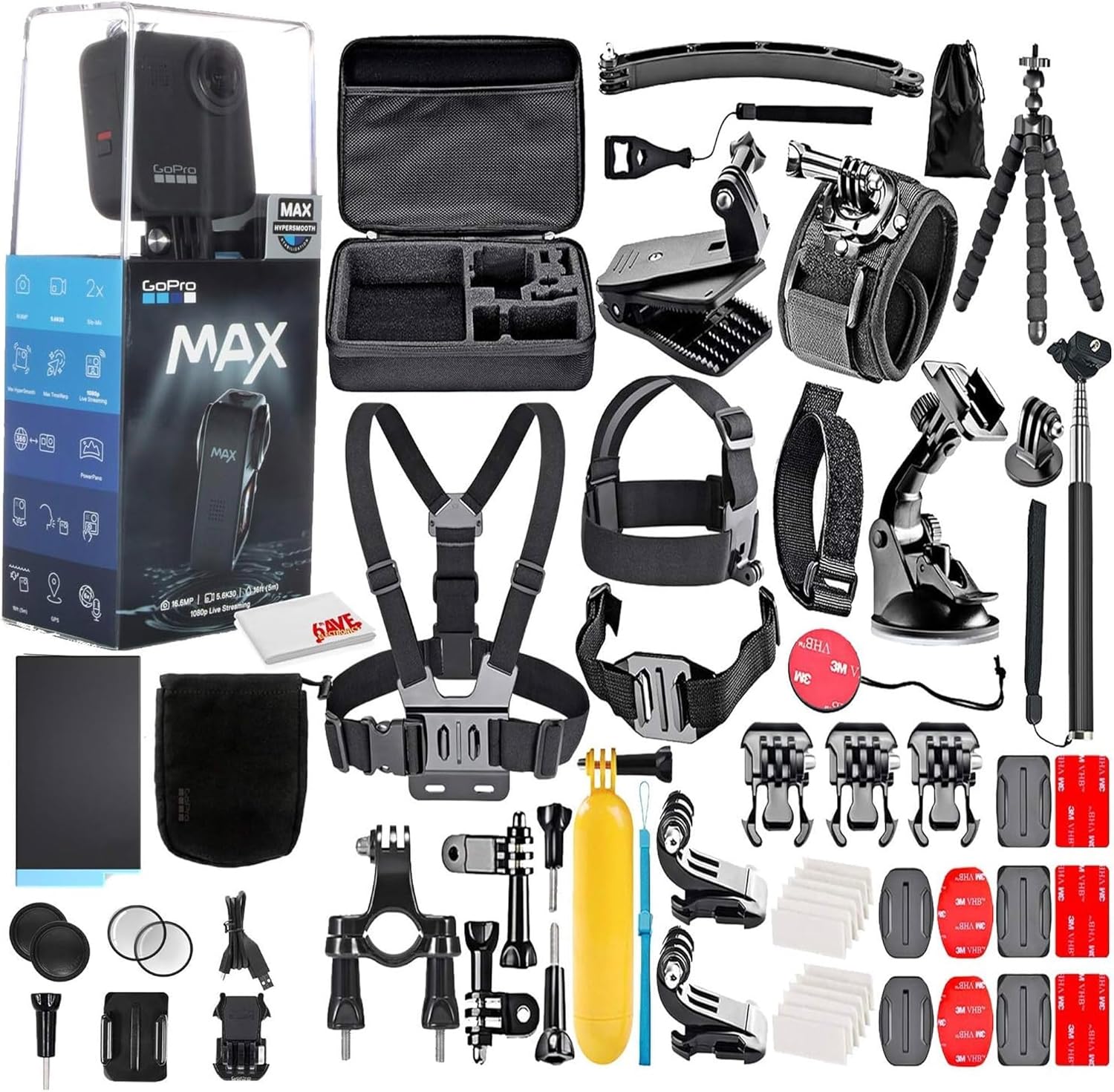 CÁMARA DE ACCIÓN IMPERMEABLE GOPRO MAX 360, CON KIT DE ACCES