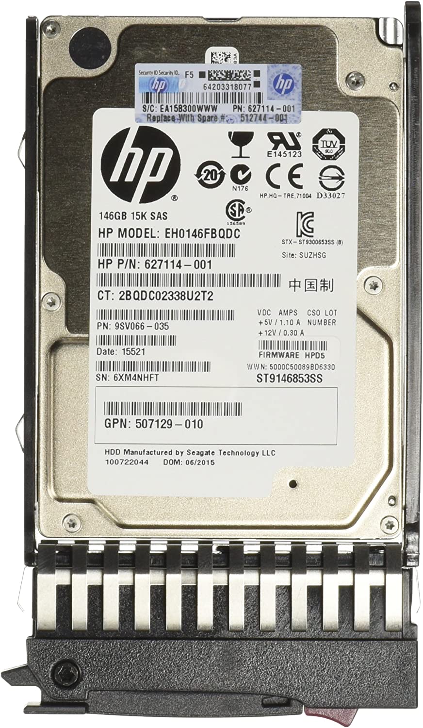 HP 512744-001 - Unidad de disco duro SAS (146 GB, 6G, 15 K, 2,5 DP, SAS, 146 GB, 16 MB de caché de 2,5 pulgadas, interno desnudo o OEM 512744-001)