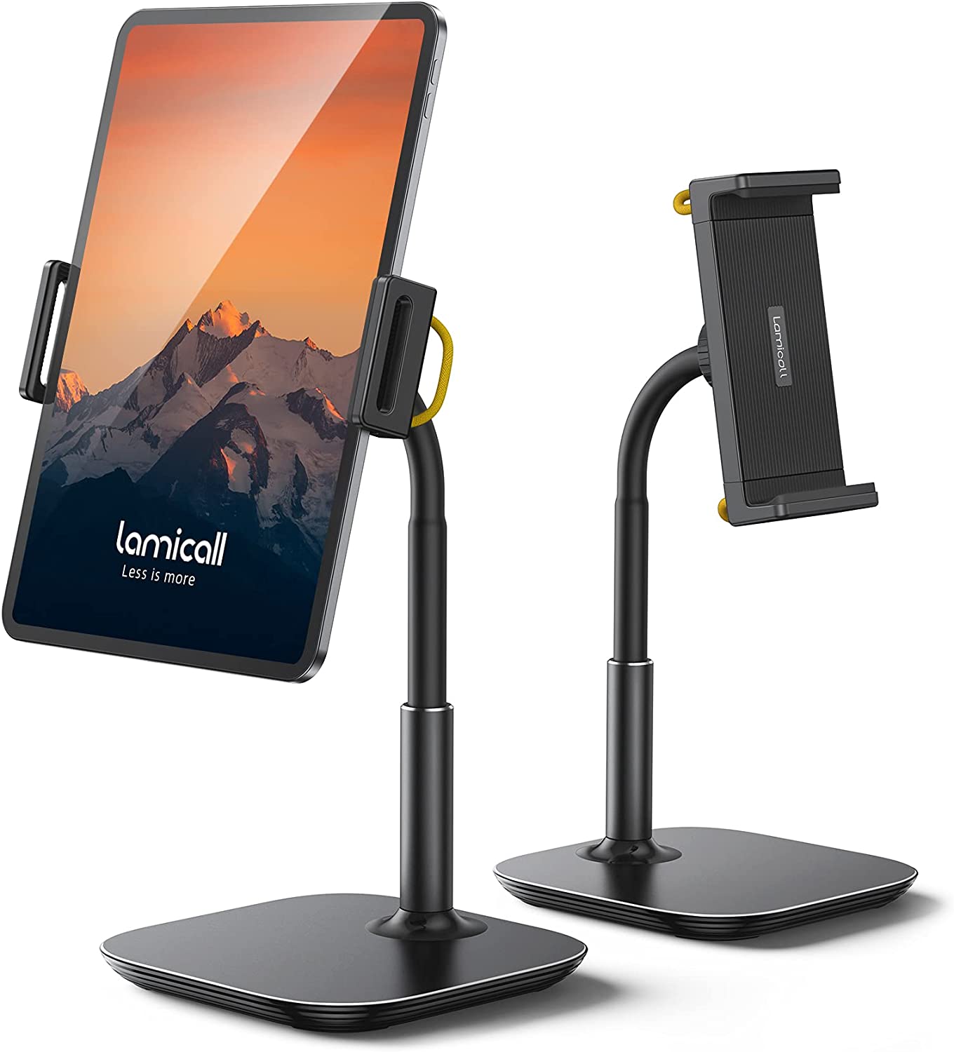 Tablet Stand Holder, Gooseneck Tablet Mount - Lamicall 360 Degree Rotating Adjustable Desktop Stand for 4.7"-12.9" iPhone, iPad Air Mini Pro 10.2/9.7, Kindle, Nexus, Tab, Galaxy, eBook Reader - Black.